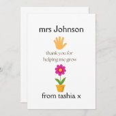 先生パーソナライズされたギフト、先生ギフト、ビーフライエン サンキューカード (正面/裏面)