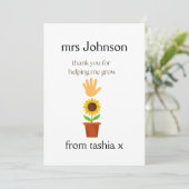 先生パーソナライズされたギフト、先生ギフト、ビーフライエン サンキューカード (スタンド正面)