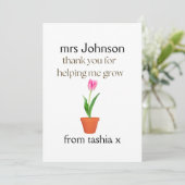 先生パーソナライズされたギフト、先生ギフト、ビーフライエン サンキューカード (スタンド正面)