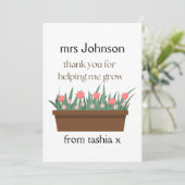 先生パーソナライズされたギフト、先生ギフト、ビーフライエン サンキューカード (スタンド正面)