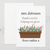 先生パーソナライズされたギフト、先生ギフト、ビーフライエン サンキューカード (正面/裏面)