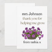 先生パーソナライズされたギフト、先生ギフト、ビーフライエン サンキューカード (正面/裏面)