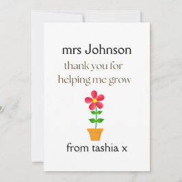 先生パーソナライズされたギフト、先生ギフト、ビーフライエン サンキューカード