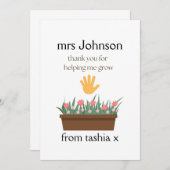 先生パーソナライズされたギフト、先生ギフト、ビーフライエン サンキューカード (正面/裏面)