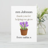 先生パーソナライズされたギフト、先生ギフト、ビーフライエン サンキューカード (スタンド正面)