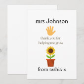 先生パーソナライズされたギフト、先生ギフト、ビーフライエン サンキューカード (正面/裏面)