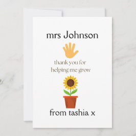 先生パーソナライズされたギフト、先生ギフト、ビーフライエン サンキューカード