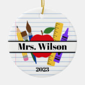 先生パーソナライズされたギフトApple定規ペンシル セラミックオーナメント (正面)