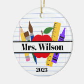 先生パーソナライズされたギフトApple定規ペンシル セラミックオーナメント (左)