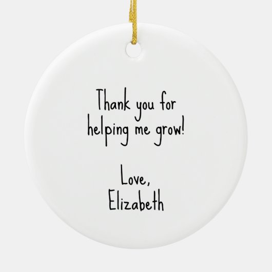 先生パーソナライズされたギフトApple定規ペンシル セラミックオーナメント (裏面)