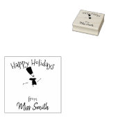 先生パーソナライズされたクリスマス雪だるま ラバースタンプ (押印)