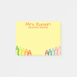 先生パーソナライズされたクレヨンデザインポストイットノート ポストイット