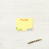 先生パーソナライズされたクレヨンデザインポストイットノート ポストイット (デスク上)