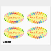 先生パーソナライズされたクレヨンデザイン 楕円形シール (シート)