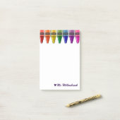 先生パーソナライズされたクレヨン卓上用付属品 ポストイット (デスク上)