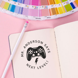 先生パーソナライズされたゲーマースタンプ新学期 セルフインキングスタンプ