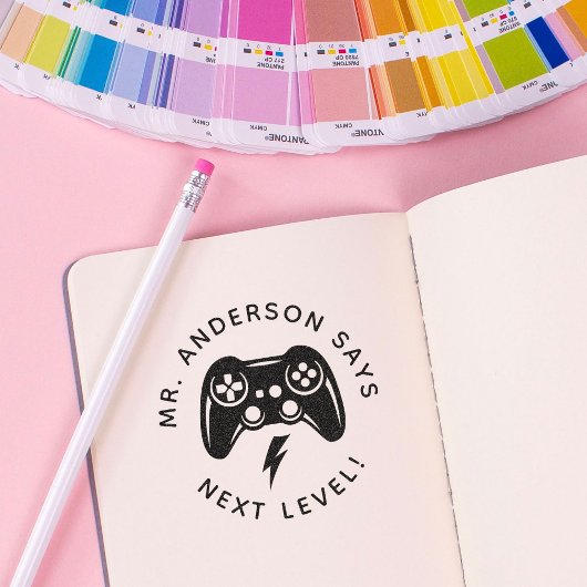 先生パーソナライズされたゲーマースタンプ新学期 セルフインキングスタンプ