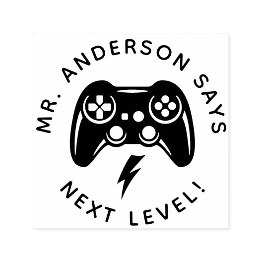 先生パーソナライズされたゲーマースタンプ新学期 セルフインキングスタンプ (デザイン)