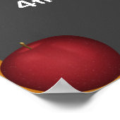 先生パーソナライズされたシャルボードとリンゴ ポスター (角)