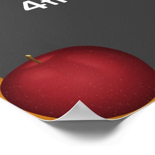 先生パーソナライズされたシャルボードとリンゴ ポスター (角)