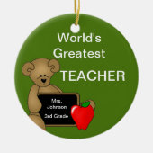 先生パーソナライズされたズベアオーナメント セラミックオーナメント (正面)