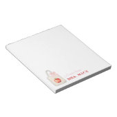 先生パーソナライズされたトートバッグ付きピンクボウ ノートパッド (アングル)