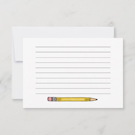 先生パーソナライズされたノートカード付きNo.2鉛筆 サンキューカード (裏面)