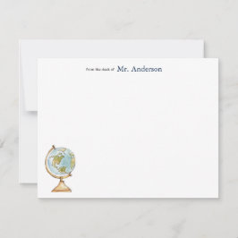 先生パーソナライズされたノートカード（グローブ付き） サンキューカード