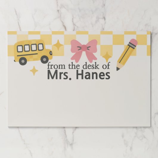 先生パーソナライズされたノート紙パッド ペーパーパッド (正面)