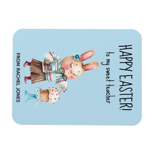 先生パーソナライズされたハッピーイースター マグネット (横)