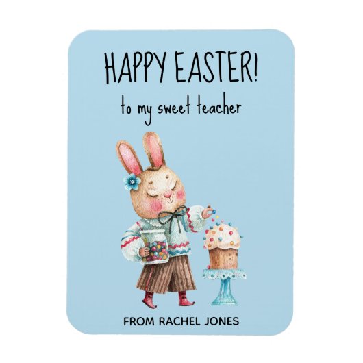 先生パーソナライズされたハッピーイースター マグネット (縦)