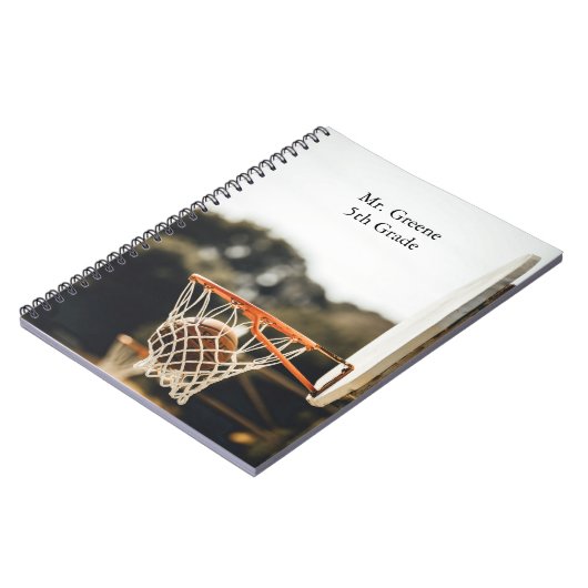 先生パーソナライズされたバスケットボールのスポーツ愛好家 ノートブック (左側)