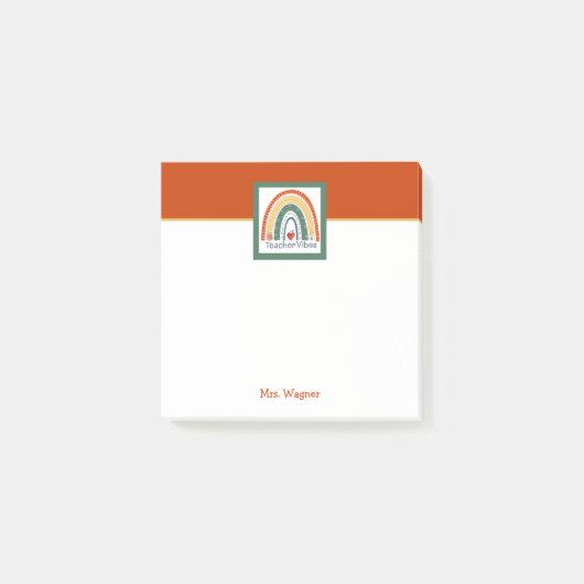 先生パーソナライズされたビベスレインボーペンシル ポストイット (正面)