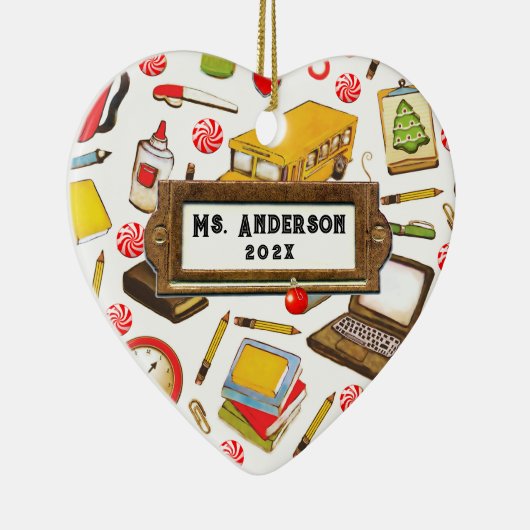 先生パーソナライズされたホリデーギフト セラミックオーナメント (右)