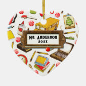 先生パーソナライズされたホリデーギフト セラミックオーナメント (正面)