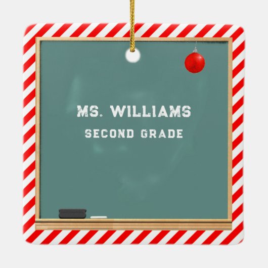 先生パーソナライズされたホリデーギフト セラミックオーナメント (裏面)