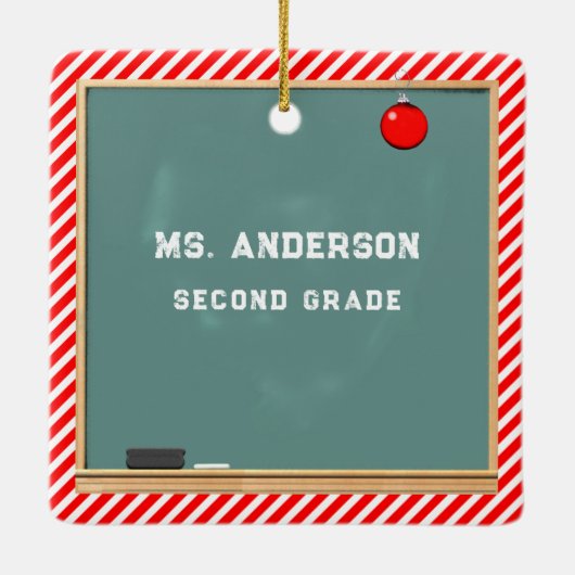 先生パーソナライズされたホリデーギフト セラミックオーナメント (裏面)