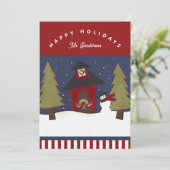 先生パーソナライズされたホリデークリスマスカード サンキューカード (スタンド正面)