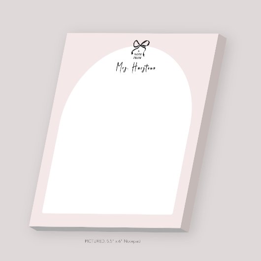 先生パーソナライズされたボウデザイン用メモ帳 ノートパッド