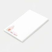 先生パーソナライズされたメモ帳トートとBow Post-it ポストイット (アングル)