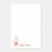 先生パーソナライズされたメモ帳トートとBow Post-it ポストイット (正面)