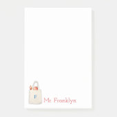 先生パーソナライズされたメモ帳トートとBow Post-it ポストイット (正面)