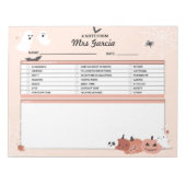 先生パーソナライズされたメモ帳、メモ先生 ノートパッド (正面)