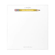 先生パーソナライズされたメモ帳No. 2鉛筆