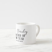 先生パーソナライズされたモダン文字 エスプレッソカップ (正面右)