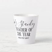 先生パーソナライズされたモダン文字 カフェラテマグ (正面)