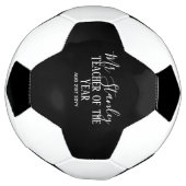 先生パーソナライズされたモダン文字 サッカーボール (回転)