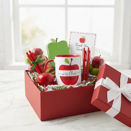 先生パーソナライズされたリンゴ マグカップ