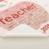 先生パーソナライズされたワードアートアップルギフト シェルパブランケット (3/4)