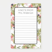 先生パーソナライズされた先生用メモ帳 ポストイット (正面)